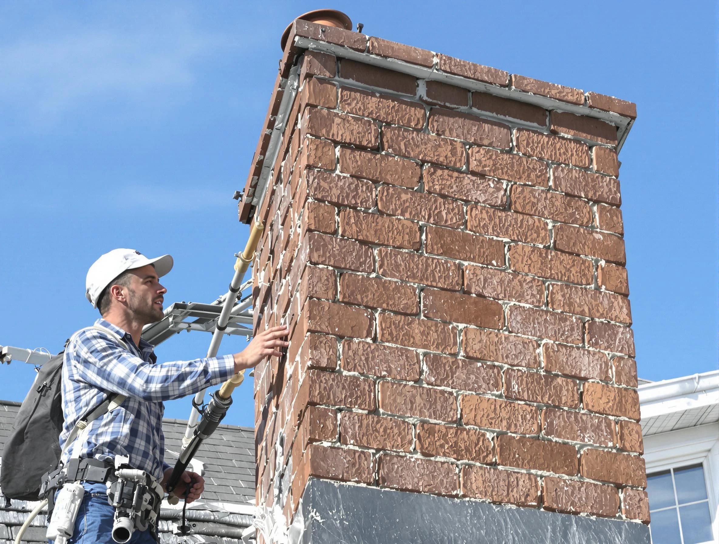 Brickwork for a chimney rebuild by Hillsborough Chimney Sweep in Hillsborough, NJ