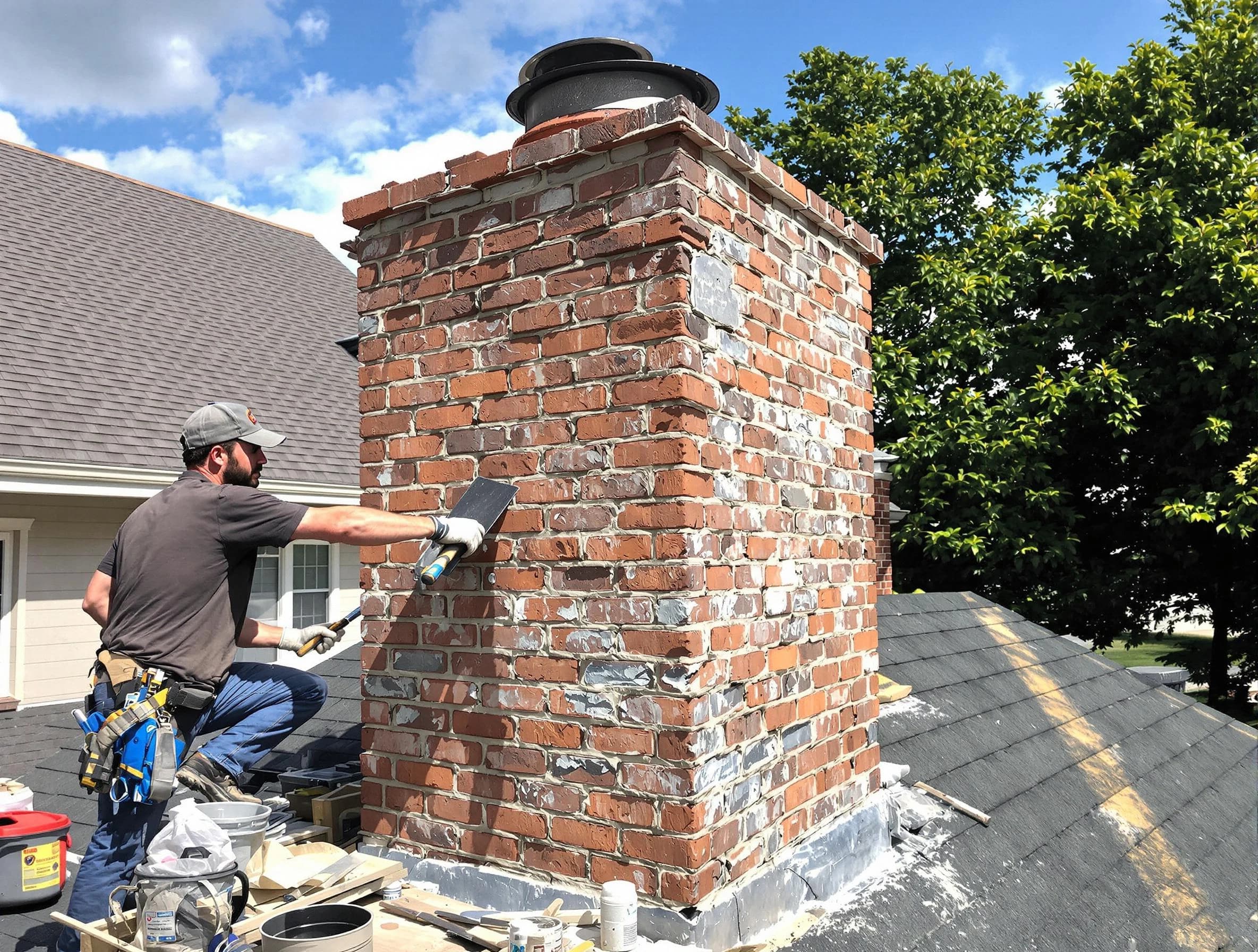 Completed chimney rebuild by Hillsborough Chimney Sweep in Hillsborough, NJ