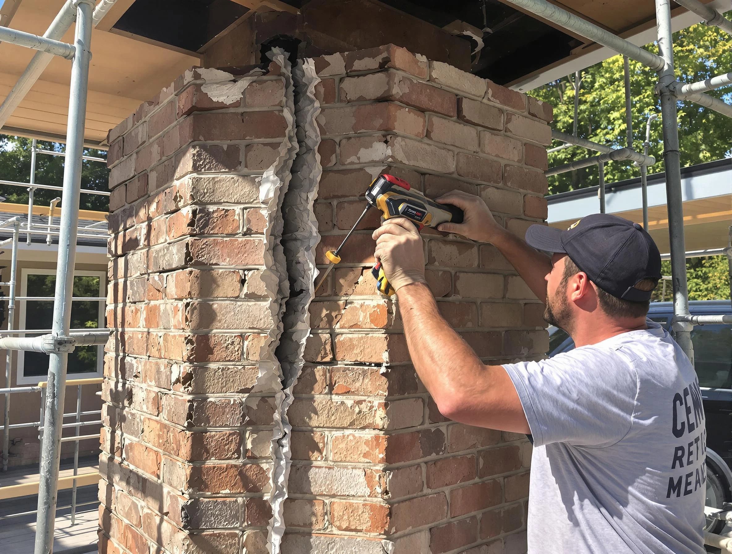 Hillsborough Chimney Sweep technician performing chimney repair in Hillsborough, NJ